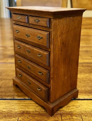 Antique/Vintage Miniature Chest of Drawers/Dresser Doll House Furniture 6 Drawer 2