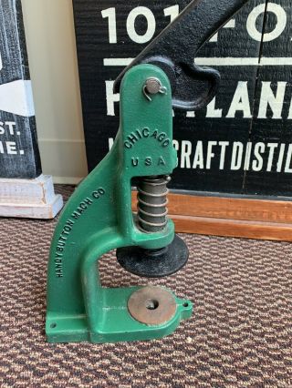 Vintage Handy Junior Button Machine Co.  Press With Press Plate
