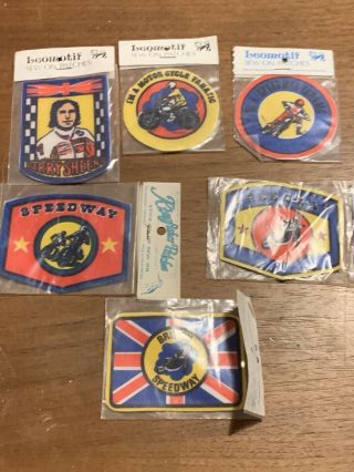 6 X Vintage Speedway Sew On Patch / Badge’s 1970’s Barry Sheen