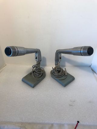 Vintage Claricon 38 - 504 Dynamic Microphones With Cords And Bases
