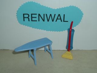 Vintage Renwal Dollhouse Furniture Ironing Board 32 & Vacuum Cleaner 37 Ideal
