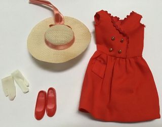 Vtg Barbie Skipper Doll “red Sensation Outfit,  1901,  1963,  Vg