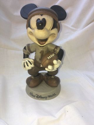 Vintage Mickey Mouse Football Figurine Bobble Head Walt Disney World