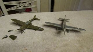 Vintage Revell Model Airplane Ww2 Fighters Us Army P - 51d & P - 39 1960
