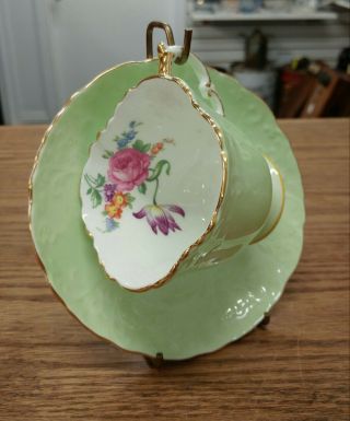 Vintage Aynsley Square Fine China Tea Cup And Saucer