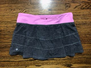 Lululemon Pace Rival Skirt II in H Grey/Vintage Pink Size 8REG 6