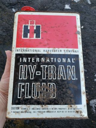 Vintage International Harvester Hy - Tran Fluid Tin Can Gas Oil Advertising 3