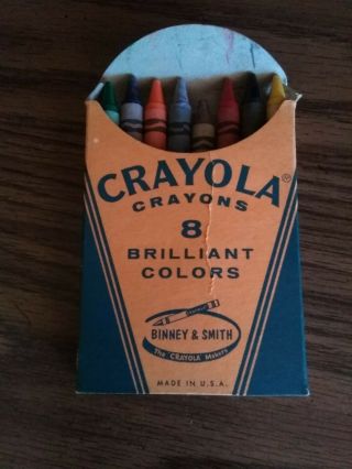 Vintage No.  8 Crayola Crayons,  Binney & Smith,  Pre - Owned/slightly