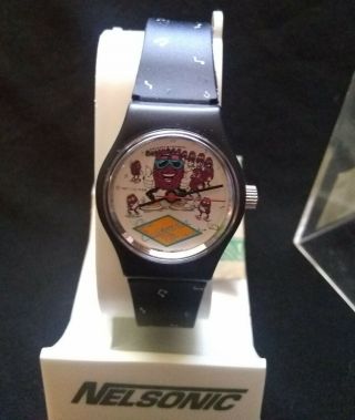 Vintage 1980s California Raisins Official Watch With Display Case
