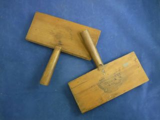 Vintage Wooden Whittenmore No.  8 Wool Hand Carders Brushes Paddles