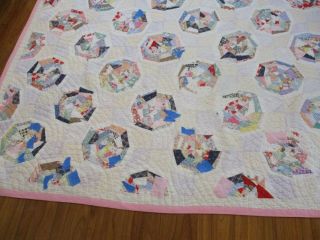 Vintage handmade quilt 80 X 68 Spider Web made in the 50 ' s. 6