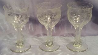 3 Vintage Tiffin - Franciscan Princess Tall Hollow Stem Champagne Glasses 5 1/8 " H