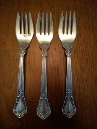 3 Three Vintage Gorham Sterling Silver Salad Dessert Forks Chantilly Pattern