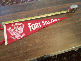 Vintage 1940s Us Army Fort Sill Oklahoma 27 " Pennant