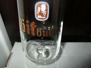 Vintage Bitburger Logo 0.  3 Liter Stemmed Beer Glass Germany