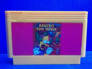 Rare Vintage Famiclone Simpsons Krusty`s Fun House Old Chips Famicom Cartridge