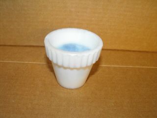 Vintage Akro Agate Milk Glass Small Flower Pot