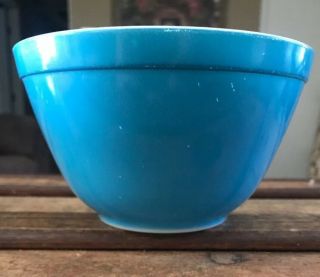 Vintage Pyrex 401 Aqua Blue Primary Colors 1 - 1/2 Pint Small Nesting Mixing Bowl
