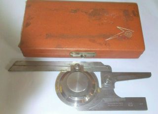 Vintage Brown And Sharpe 496 Bevel Protractor 6 " Blade Boxed