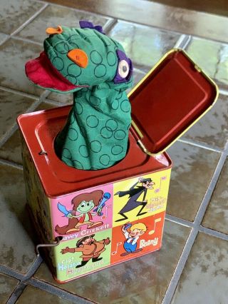 Rare Vintage 1960s Mattel Cecil Muscial Jack In The Box.  Cecil In The Music Box