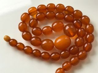 Vintage Beads Necklace Butterscotch Egg Yolk Baltic Amber 33.  11 Gr