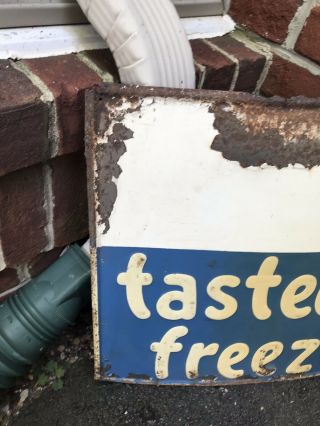 Vintage Tastee Freez Embossed Metal Advertising Sign (1) 2