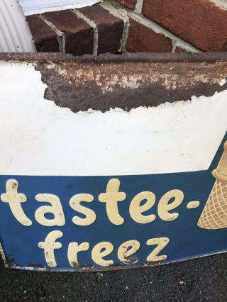 Vintage Tastee Freez Embossed Metal Advertising Sign (1) 3