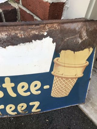 Vintage Tastee Freez Embossed Metal Advertising Sign (1) 4