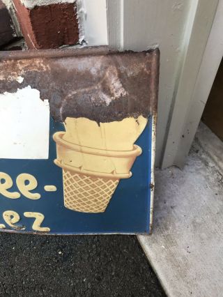 Vintage Tastee Freez Embossed Metal Advertising Sign (1) 5