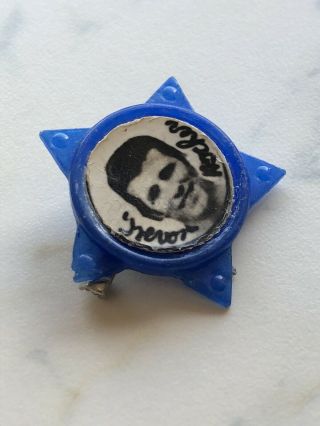 Vintage Birmingham City Blue Star Plastic Pin Badge - Trevor Hockey
