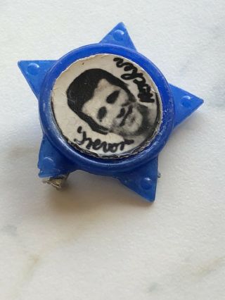 Vintage Birmingham City Blue Star Plastic Pin Badge - Trevor Hockey 2