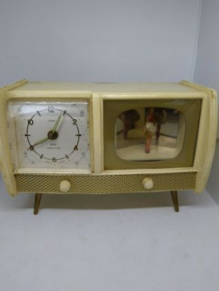 Vintage - Florn Clock - Tv & Ballerina - Made In Germany (needs Work)