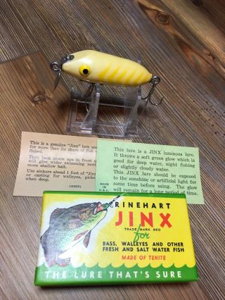 Vintage Fishing Lures Very Rare Rinehart Jinx Luminous Bait Beauty Tough Ohio