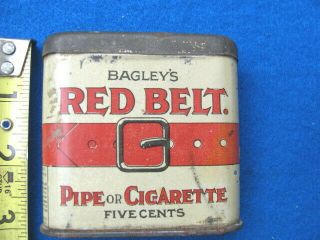 Vintage Red Belt Tobacco Pocket Tin