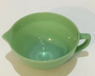 Vintage Fire King Jadeite Mixing Bowl With Handle 4 " Tall 7 1/2 " Wide