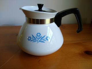 Vintage Corning Ware Blue Cornflower 6 Cup Coffee Tea Pot P - 104