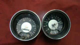 Vintage Automobile Gauge Speedometer And Clock,  Garage Art