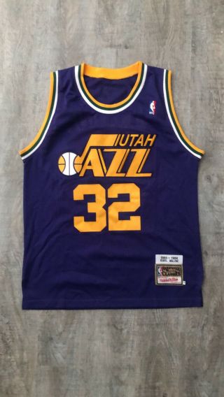Vintage Mitchell & Ness Nba Utah Jazz Karl “mailman” Malone Jersey | Size 48