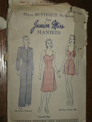 4 Vintage Butterick Junior Miss Manikin Doll Clothes Patterns - 1940s 5