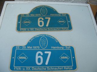 Vintage Rally Plate.  Deutsche Schnauferl Rallye.  Allgemeiner Schnauferl Club.  1975.