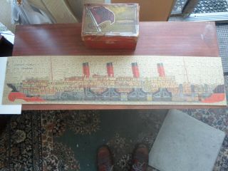 Vintage Cunard White Star Line Rms Aquitania Sectional View Wooden Jigsaw