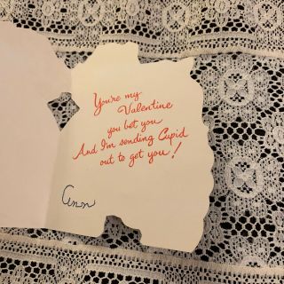 Vintage Greeting Card Valentine I Love You Norcross Cupid Girl Arrow 2