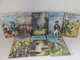 Vintage Ladybird Series 561 Historical Figures 8 Editions 6 With Dust Jackets On