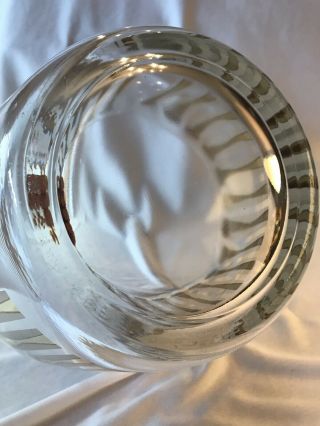 Vtg Mid Century Modern Clear and Gold Glass Ice Bucket Wine Cooler Barware 7