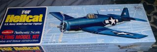 Vintage Guillow ' s Grumman F6F Hellcat Balsa Flying Model Airplane Kit 503 3