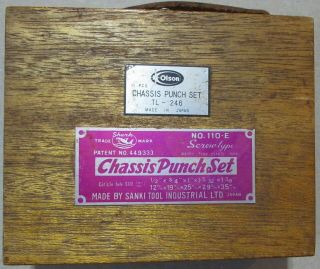 Old Vintage Shark Chassis Punch Set No.  110 - E Made By Sanki Tool