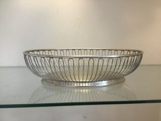 Alfra Alessi 18/10 Stainless Steel Wire Oval Basket Bowl 28cm Italy Vintage