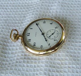 Vintage Elgin 12 Size Pocket Watch Octagon Case Illinois 20 Year 7
