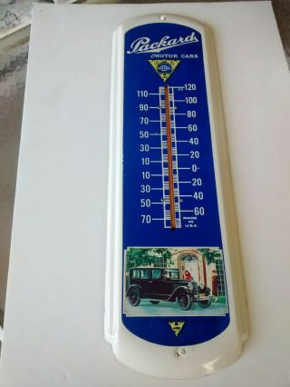 Vintage Packard Motor Cars Wall Thermometer - Auto Advertising Tin Sign USA 2