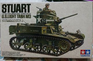 Tamiya Japan 1/35 Us Light Tank Stuart M3 Vintage 54mm